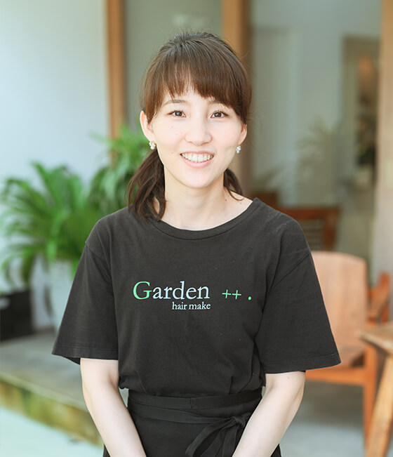 2010年入社／Garden++.チーフ 浦上 真愛子 （小出美容専門学校卒）